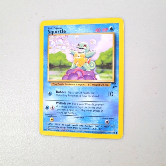 Classic Base Set 2 Squirtle 93/130 Common Pokemon Card - Picture 1 of 2